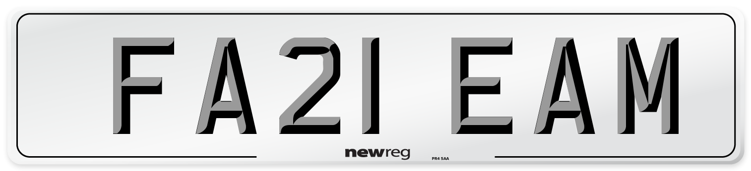 FA21 EAM Number Plate from New Reg